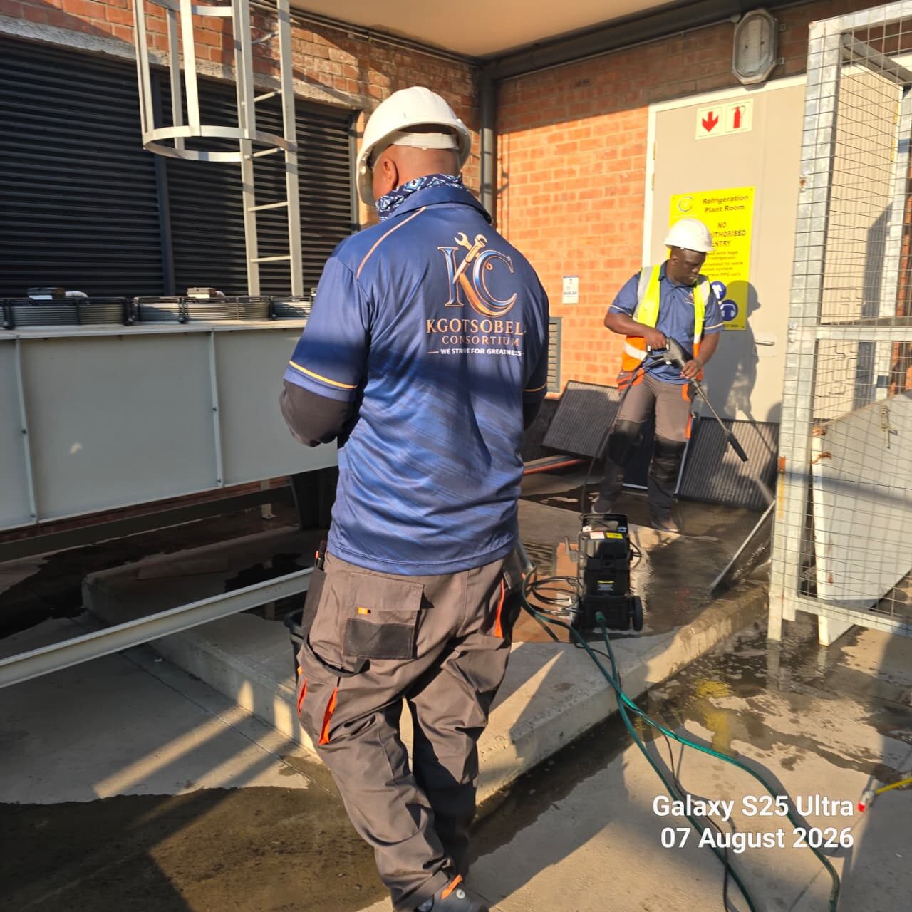 Kgotsobela Consortium technician on site in branded workwear